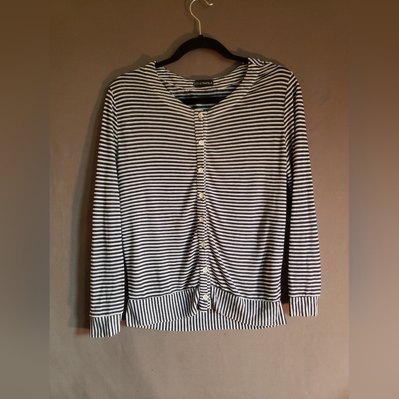 Etnafele Brand long sleeve button up striped t. Cardigan/ T. No size tag. - Picture 1 of 5